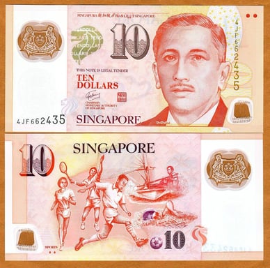 10 сингапурских долларов