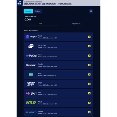 Cassa e depositi su Betscore Metodi di pagamento Betscore