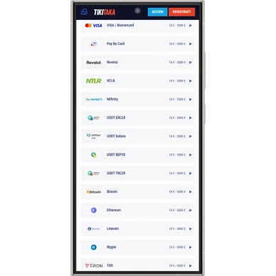 TikiTaka casino pagamenti e criptovalute Pagamenti TikiTaka
