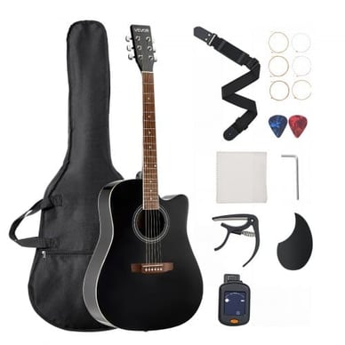 Kit inicial para tocar guitarra acústica Acessórios essenciais para começar a tocar guitarra