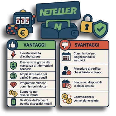 Casino Neteller pro e contro Vantaggi svantaggi casino Neteller