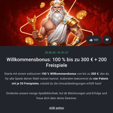 Willkommensbonus im OnlineCasino Willkommensangebot im Casino Leon