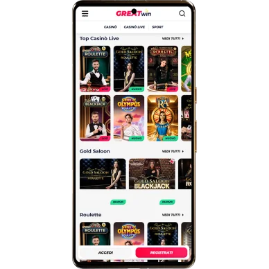 GreatWin live casino giochi dal vivo roulette blackjack