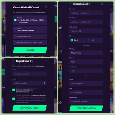 Naobet regisztráció
