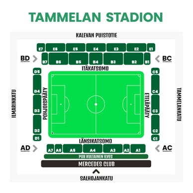 tammelan stadion katsomokartta
