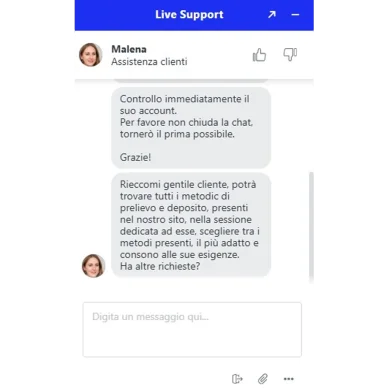 Chat con assistenza di Spinbara
