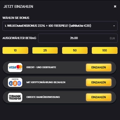 Einzahlung bei Freddy Vegas Einzahlung bei Freddy Vegas Casino