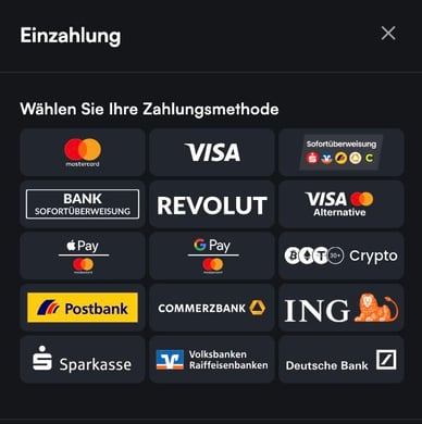 TrueLuck Casino DE Zahlungsmethoden