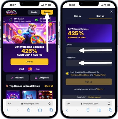 win olympia registration