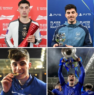 Kai Havertz mit der Champions-League-Trophäe