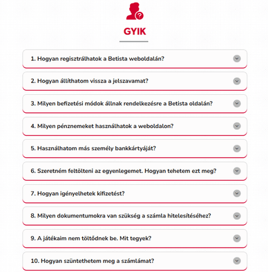 Betista ügyfélszolgálat