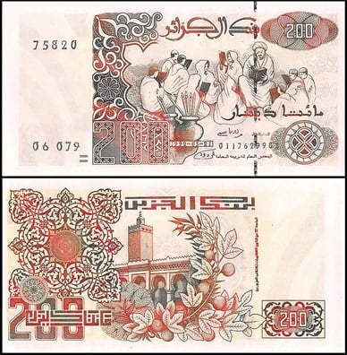 200 dinari algerini 1992