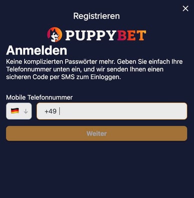 Casino Registrierung Online Casino PuppyBet Registrierung