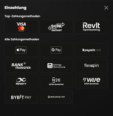 Blitzbet Casino Einzahlungsmethoden