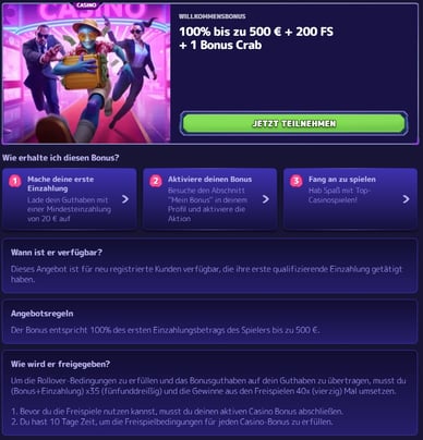 Willkommenbonus im Casino Willkommenbonus im Non Sticky Casino Bonus