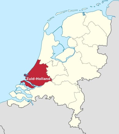 kaart zuid holland