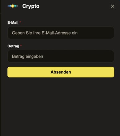 Einzahlung über Kryptowährung