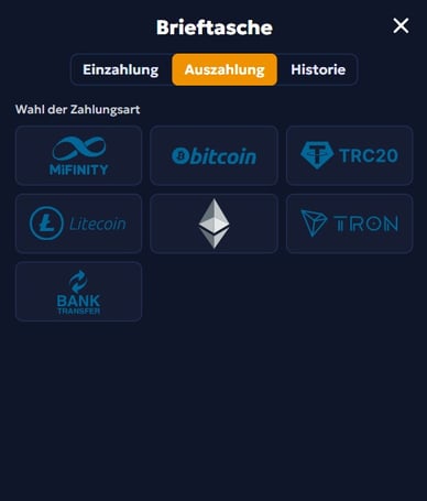 CasperBets Casino DE Auszahlungsmethoden