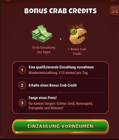 Bonus Crab: Bonusbedingungen und Umsatzanforderungen