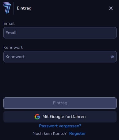 Login im 7 bit Casino