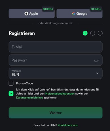 True Luck Casino Registrierung