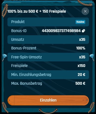 Willkommensbonus RingoSpin-Casino