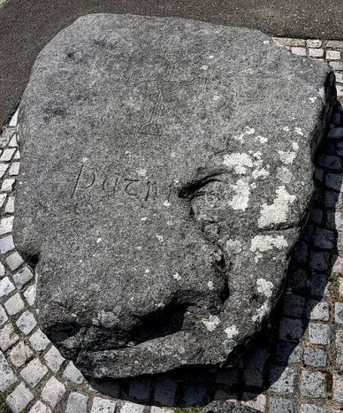 Saint Patrick's grave stone at Down Cathedral.
