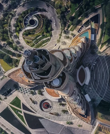 Панорамний вид на Бурдж-Халіфа зверху