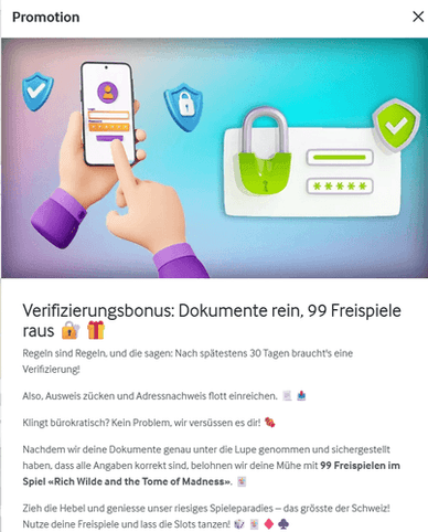 Verifizierungsbonus Verifizierungsbonus in Legale Online-Casinos