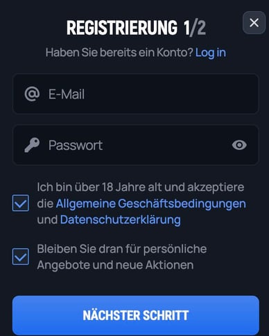 Aero Bet Casino Registrierung