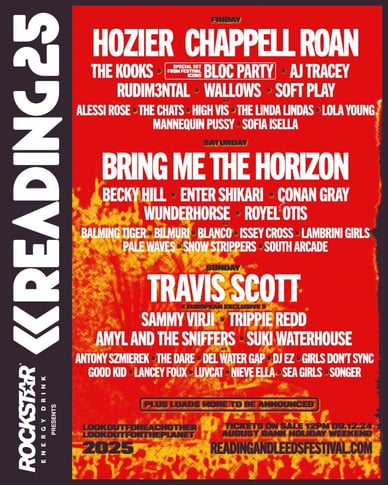 reading festival 2025 lineup