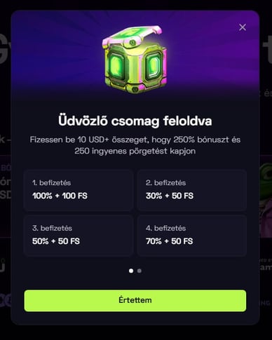 Immerion Üdvözlő bónusz