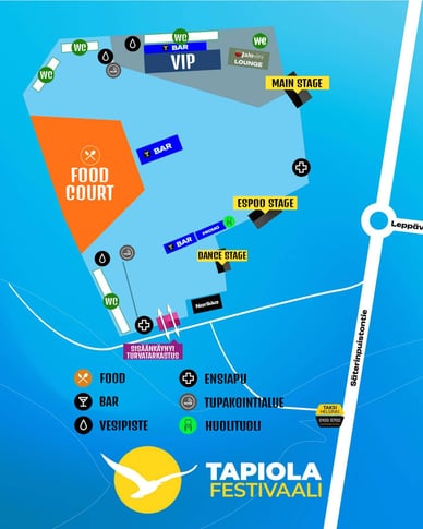 tapiola festivaali aluekartta