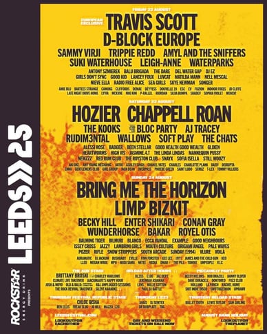 leeds festival 2025 lineup