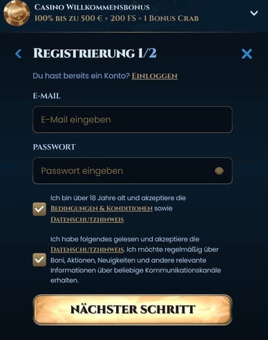 Wonderluck Casino Registrierung