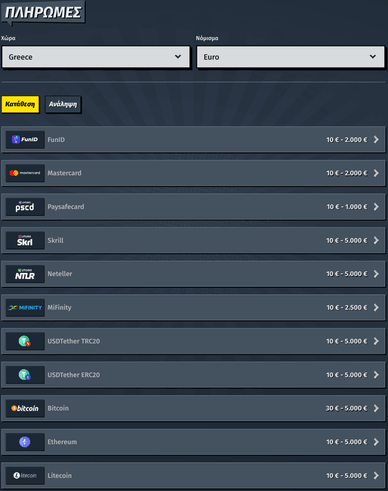 Μέθοδοι συναλλαγών AllySpin