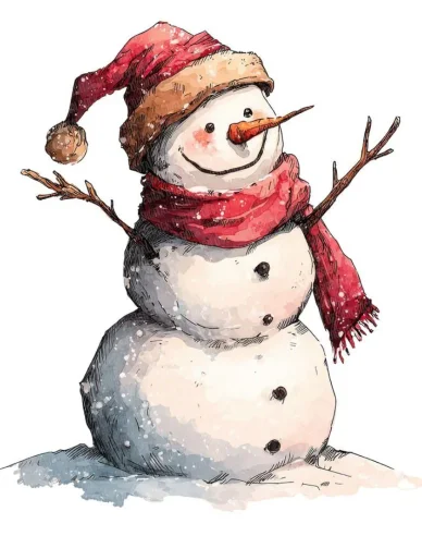 dibujos de Navidad muñeco de nieve