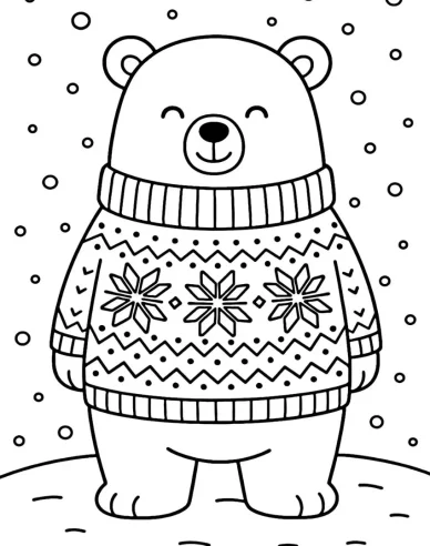 dibujos de Navidad kawaii para colorear