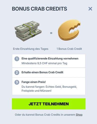 Bonus-Crab-Funktion