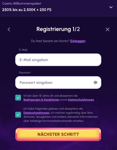 Casino Registrierung Casino Novajackpot Registrierung