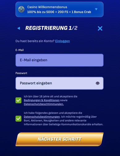 Wonaco Casino Login und das Passwort