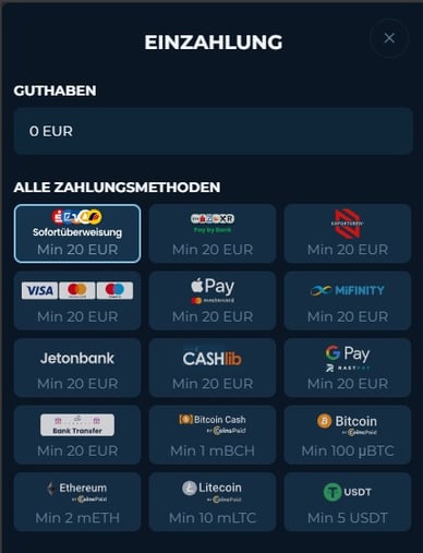 Casinobelo Einzahlungsmethoden