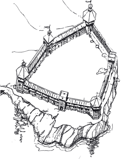 Реконструкція замка-фортеці на острові Мала Хортиця, збудованого князем Дмитром Вишневецьким у 1556 році