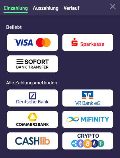 Zahlungsmethode im Casino Einzahlung im CasinoTuffPuff