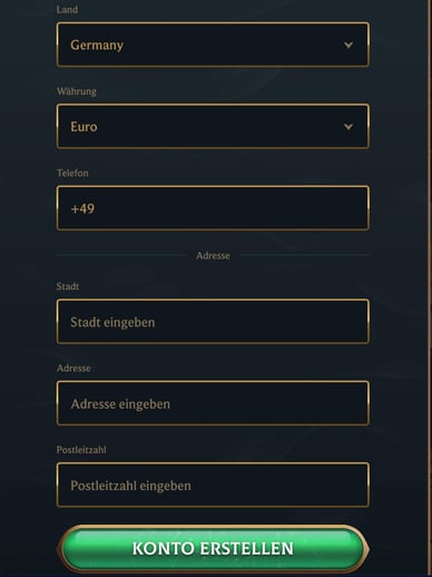 Schritt vier des Registrierungsprozesses