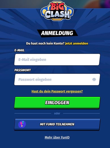 Anmeldung in BigClash Casino DE