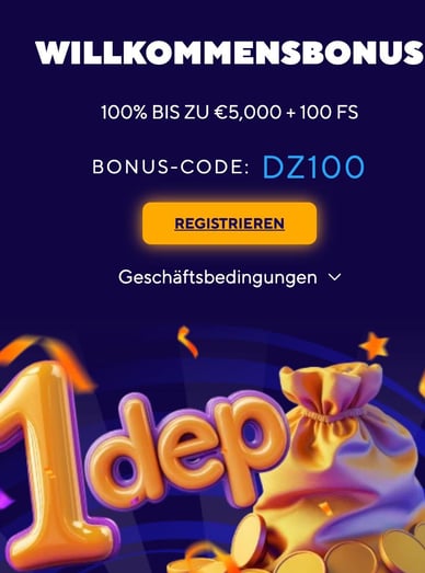 Willkommensbonus im Dazard Casino