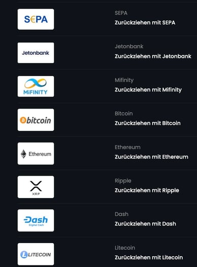 Casino Ausgabeoptionen Ausgabeoptionen im Online Casino Velobet