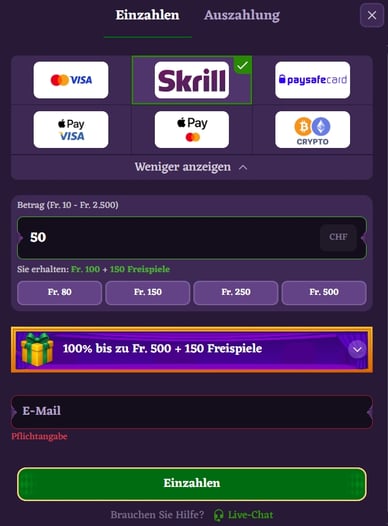 Der Einzahlungsprozess bei HappyJokers