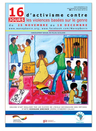 Affiche de sensibilisation contre les violences de genre au lycée Houffon.